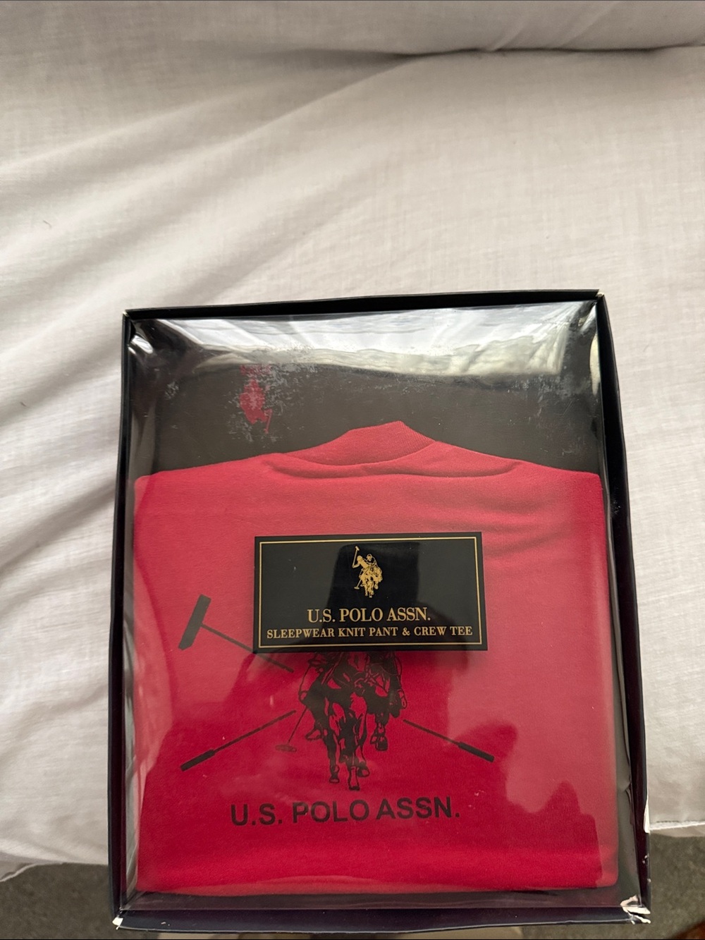 U.S. Polo Assn. Red Logo Crew Tee Sleepwear Gift Set. Size XL